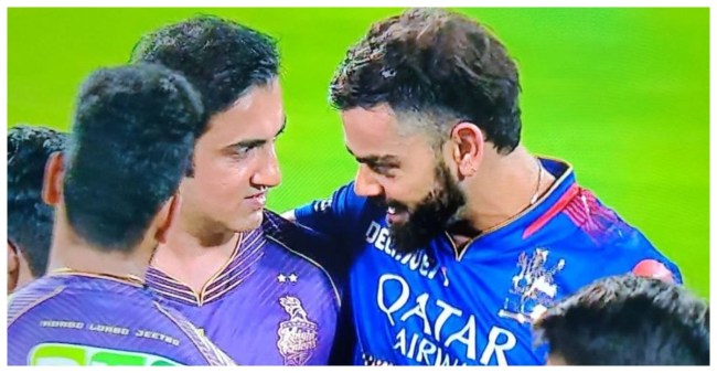Virat Kohli Gautam Gambhir hug
