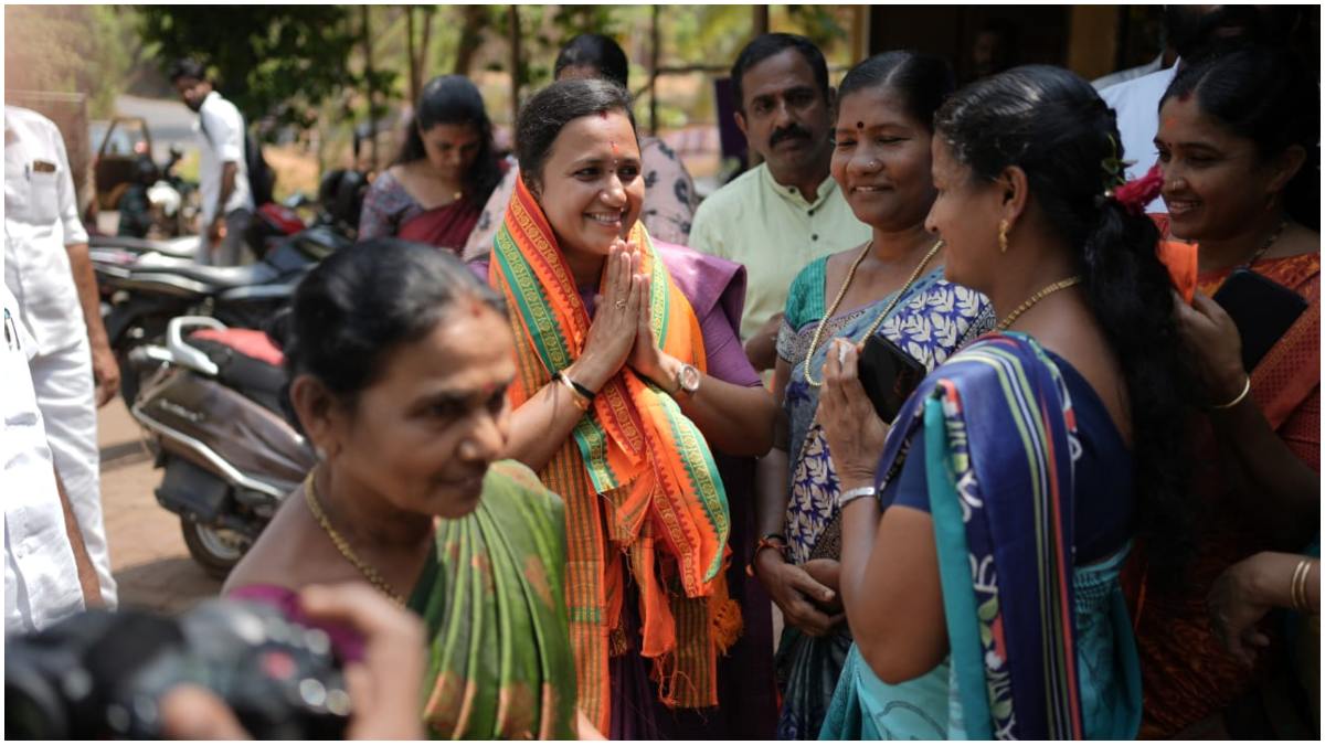 BJP Candidate ML Ashwini During Election Campaign In Kasargod