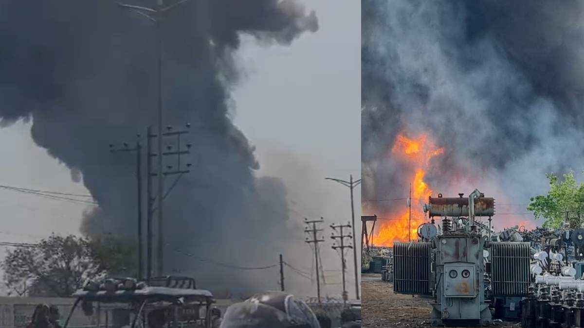 Video: छत्तीसगढ़ में बिजली विभाग के दफ्तर में लगी भीषण आग, बीच-बीच में हो रहे हैं ब्लास्ट