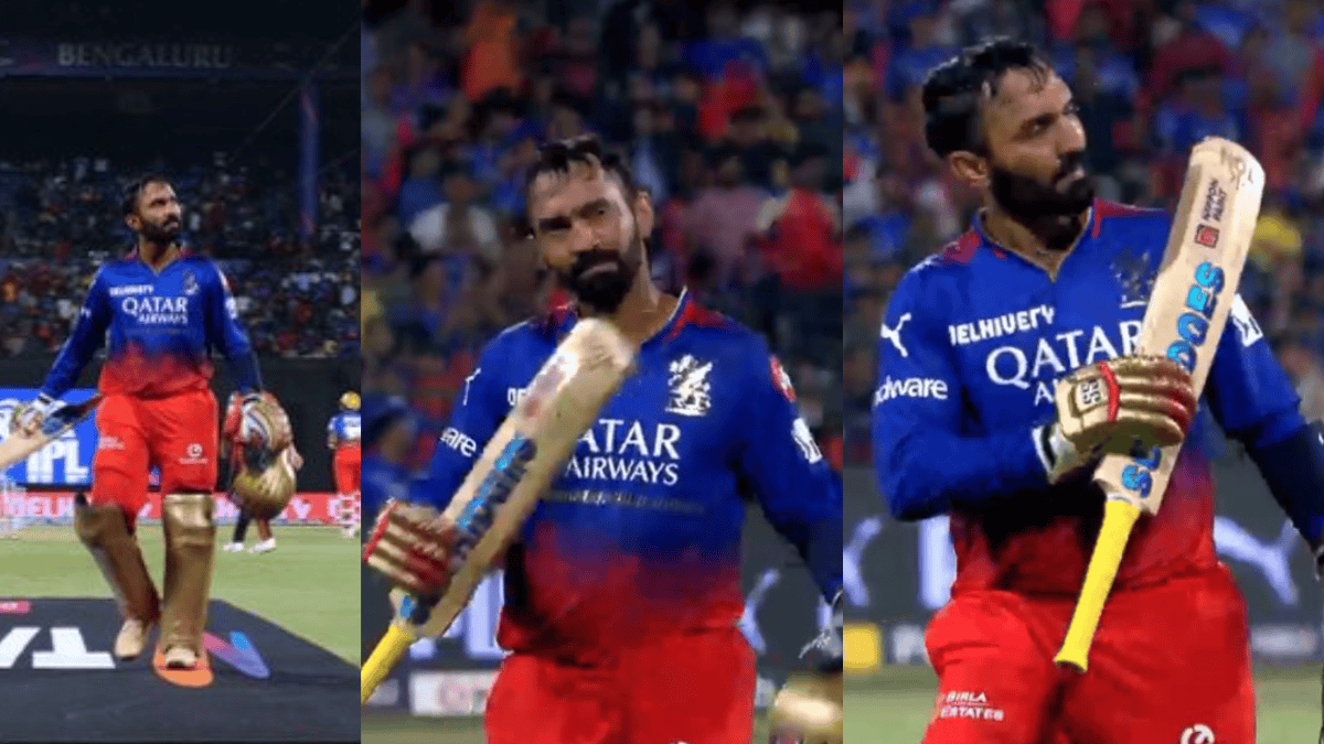 RCB vs SRH: चिन्नास्वामी में आया दिनेश कार्तिक का 'तूफान', फैंस बोले- 'DK को विश्व कप में लाओ'