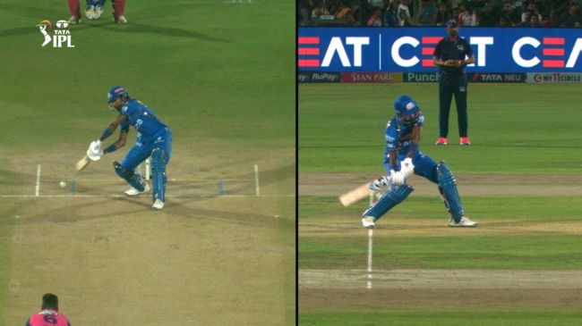 Hardik Pandya Wide Ball RR vs MI