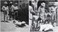 Indians being made to crawl by the British