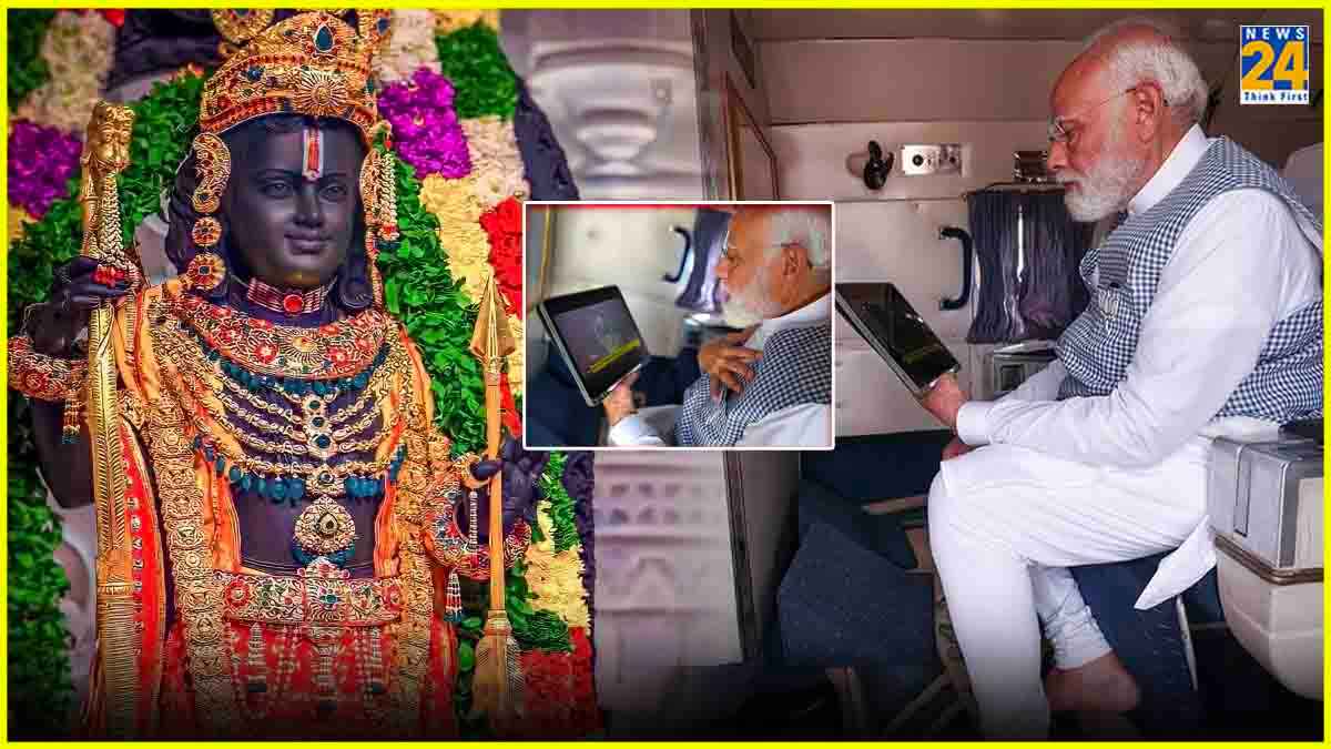 रामलला का सूर्य तिलक देख PM मोदी भावुक; प्लेन में बैठकर किए लाइव दर्शन