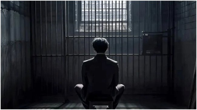 Man Sitting In Prison