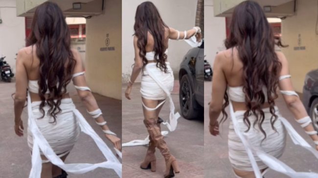 Sherlyn Chopra Toilet Paper Dress