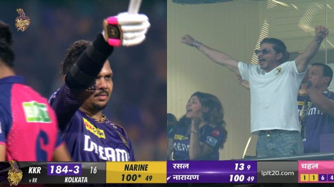 Sunil Narine Century Shah Rukh Khan Reaction