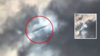 UFO Disappears Clouds During Solar Eclipse
