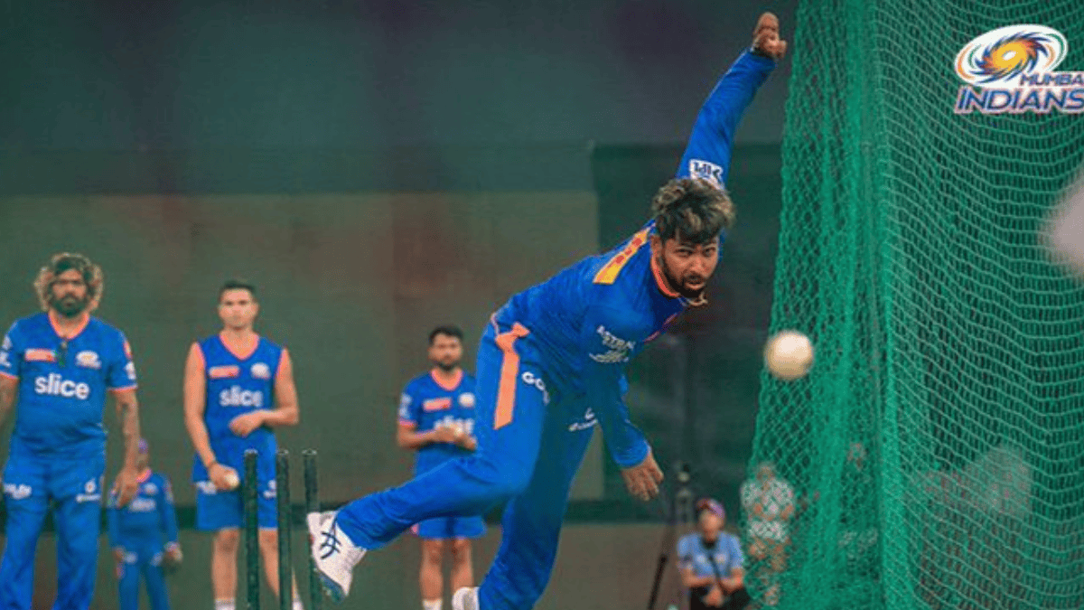 ipl 2024 rr vs mi nuwan thushara debut mumbai indians mi vs rr