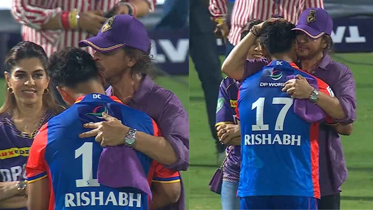 IPL 2024 DC vs KKR Shahrukh Khan hugging Rishabh Pant