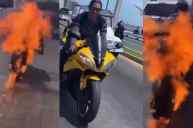 Bike fire viral video