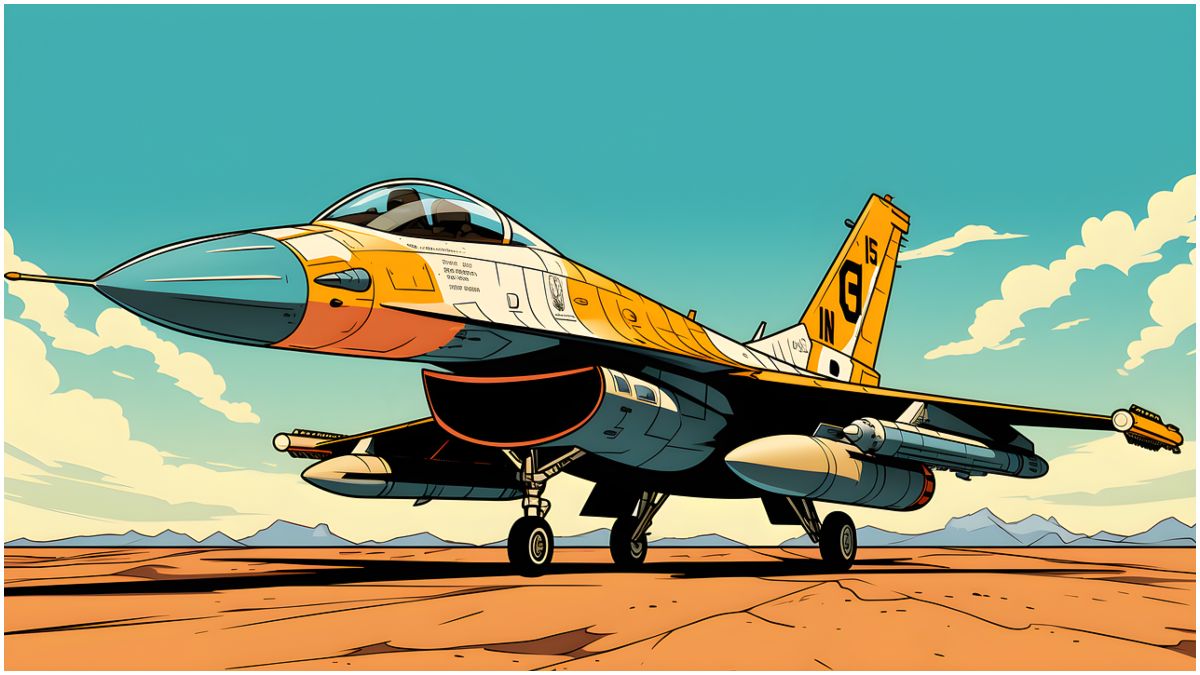 Vector Illustration Of A Fighter Jet