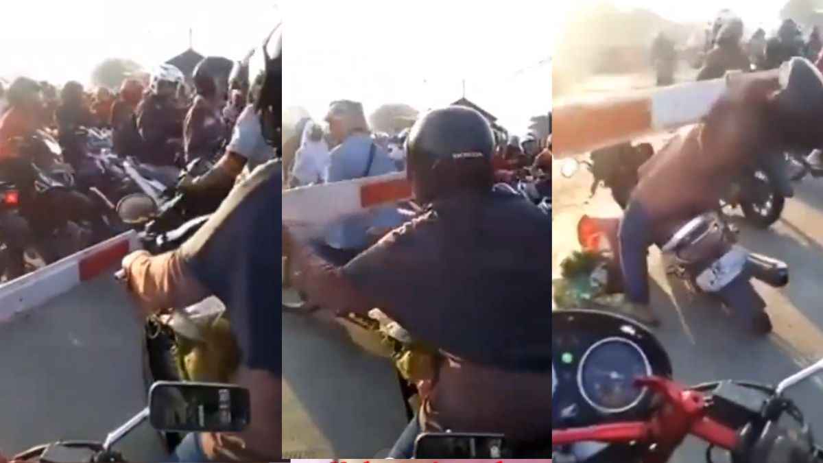 आने वाली थी ट्रेन, रेलवे फाटक पार करने लगी लड़की; 'हादसा' देख नहीं रुकेगी हंसी