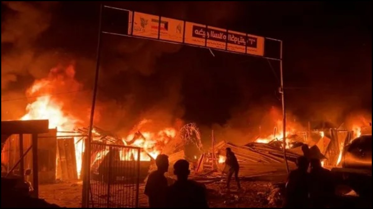 Refugee Camp Caught Fire In Israeli Strike