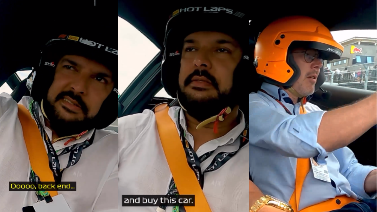 yuvraj singh formula 1 track mika hakkinen Viral video