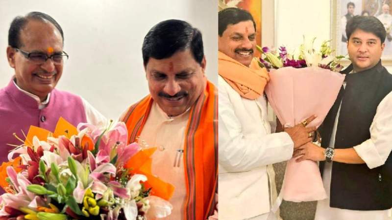 CM Mohan Yadav Congratulate Shivraj Singh Chauhan and Jyotiraditya Scindia