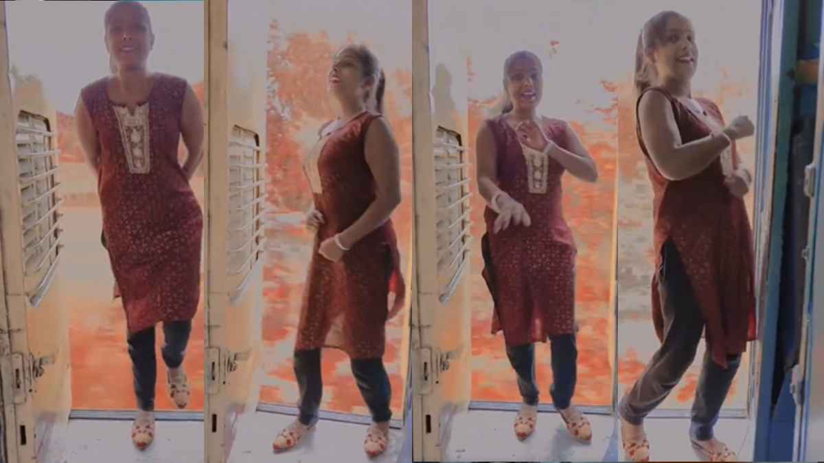 हे भगवान, रील बनाने के लिए जान हथेली पे, चलती ट्रेन पर नाचती युवती का वीडियो वायरल