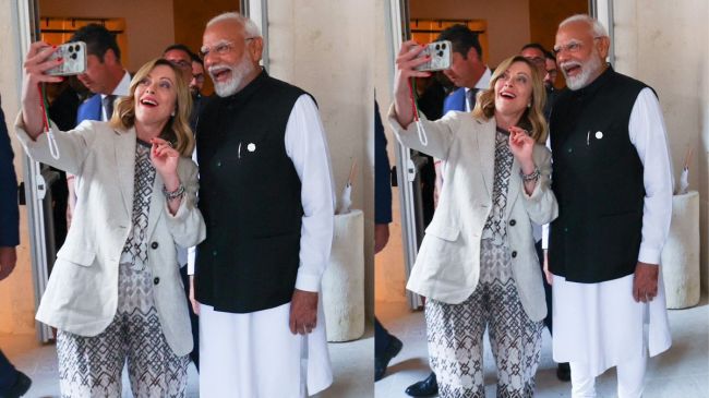 Giorgia Meloni and Narendra Modi