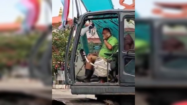 Manipur minister Leishangthem Susindro run Bulldozer Manipur minister Leishangthem Susindro run Bulldozer