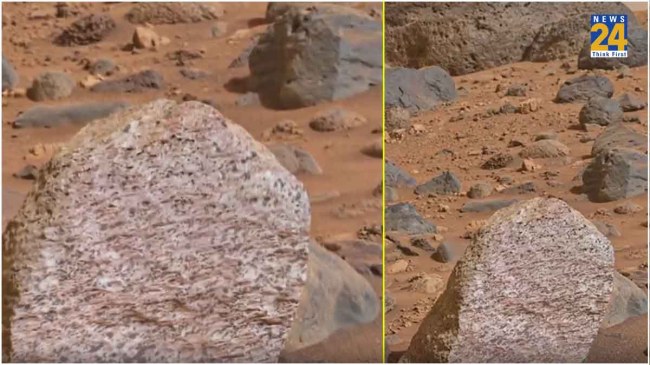 NASA America Scientists Found White Color Stone on Mars Planet NASA America Scientists Found White Color Stone on Mars Planet