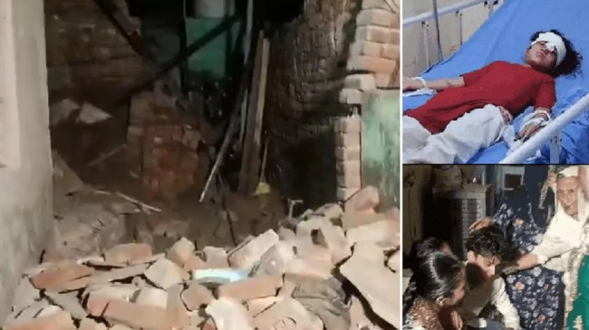 Noida Gautambudh Nagar House Wall Collapsed Noida Gautambudh Nagar House Wall Collapsed