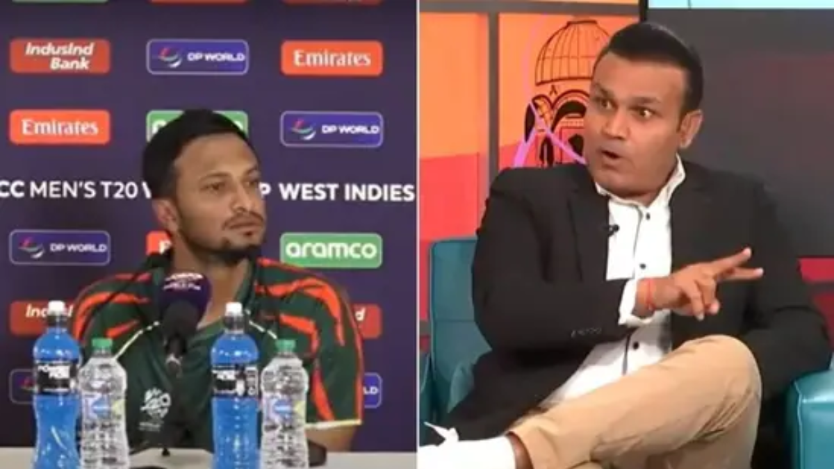 Shakib al Hasan reaction who virender sehwag