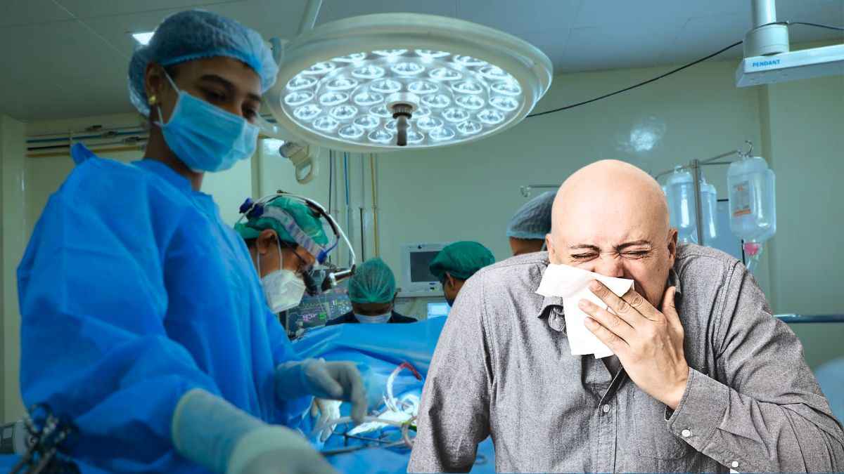 man's colon falls out