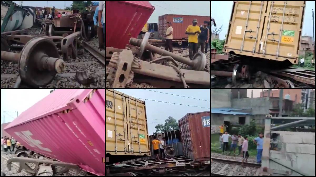 Goods Train Overturned in Amroha UP