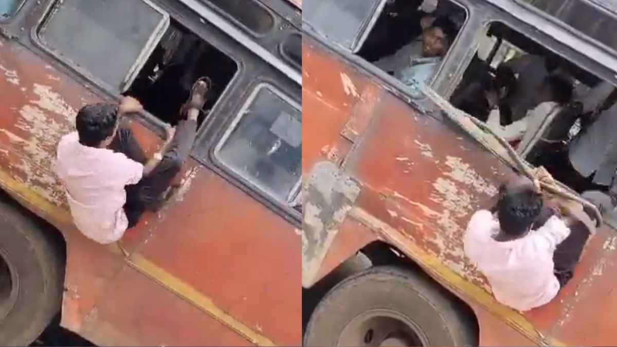 Bus Window Man fallen