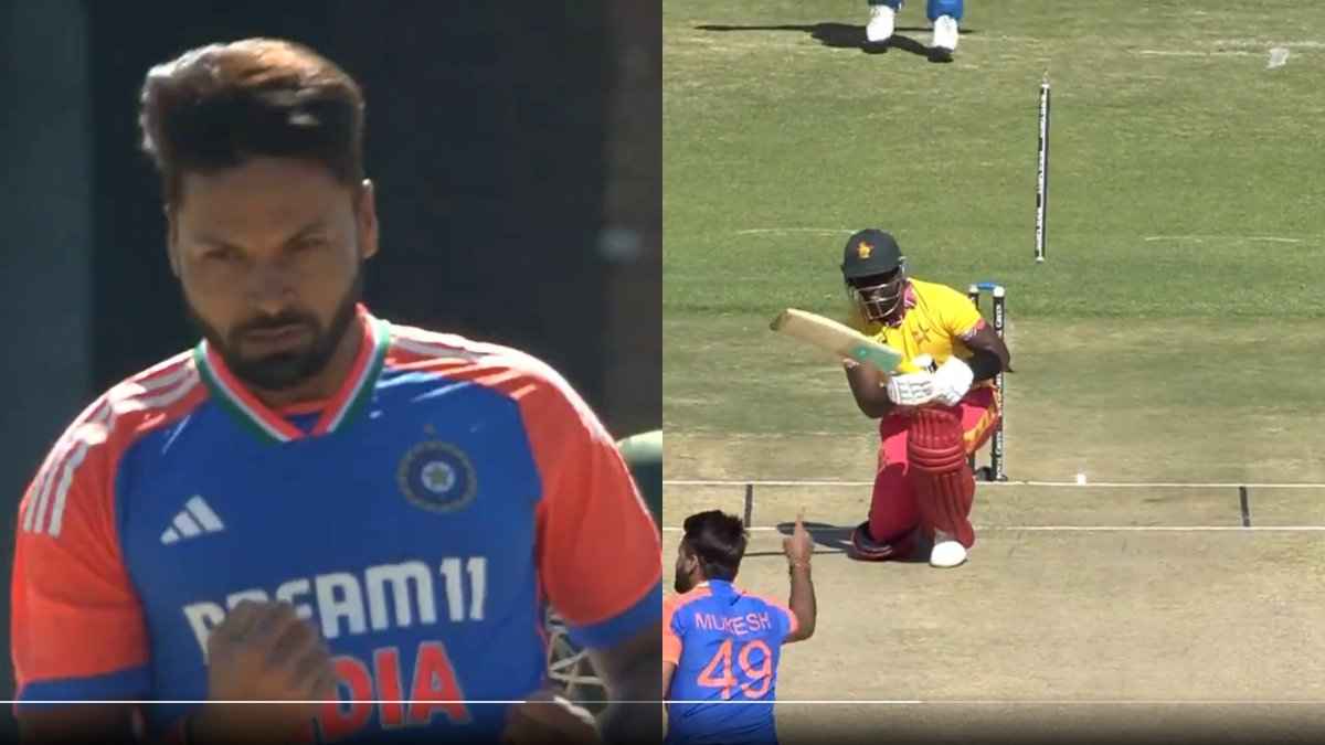 IND vs ZIM: मुकेश कुमार ने पहली ही गेंद पर उगली आग, हवा में गुलाटियां मारने लगा लेग स्टंप, देखें वीडियो