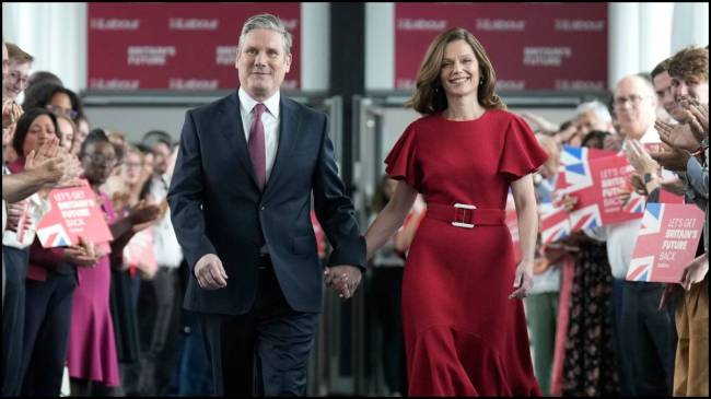 Britain's New PM Keir Starmer And His Wife Victoria Starmer