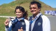 Manu Bhaker With Coach Jaspal Rana