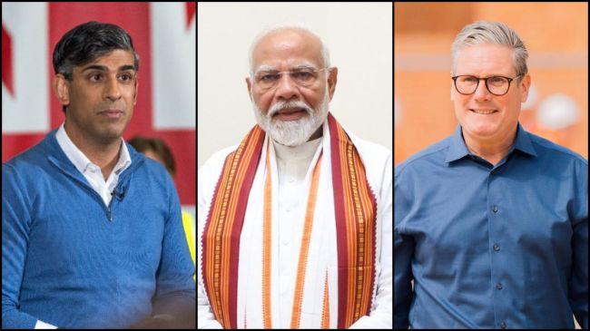 Rishi Sunak, Narendra Modi, Keir Starmer Rishi Sunak, Narendra Modi, Keir Starmer