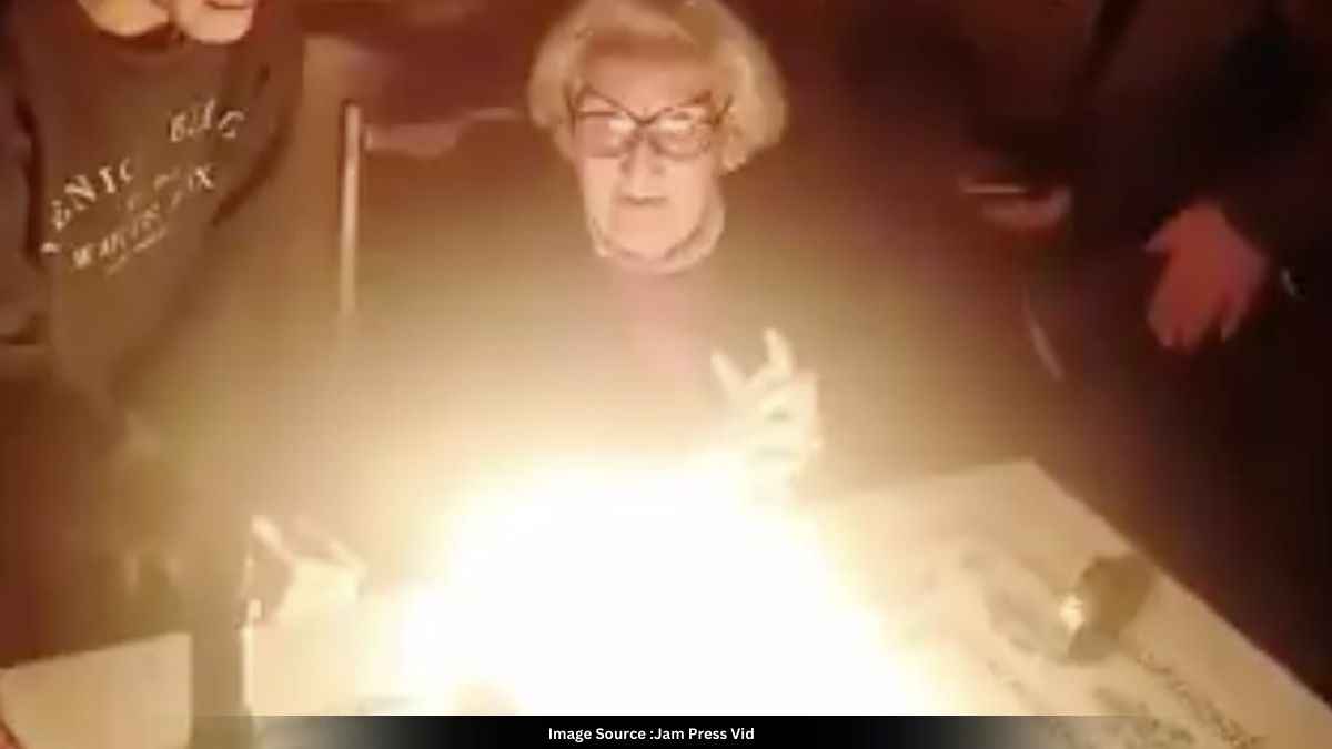 Shocking moment gran is nearly set on FIRE