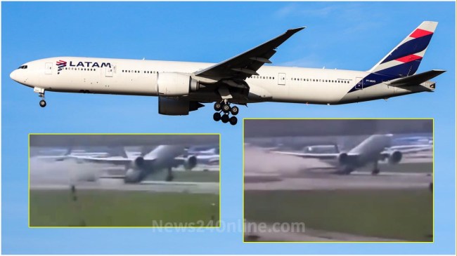 Italy Jet Plane Skids With Passengers on Airport Runway Italy Jet Plane Skids With Passengers on Airport Runway