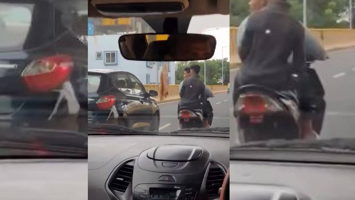 Bengaluru scooty riding youth misbehave video