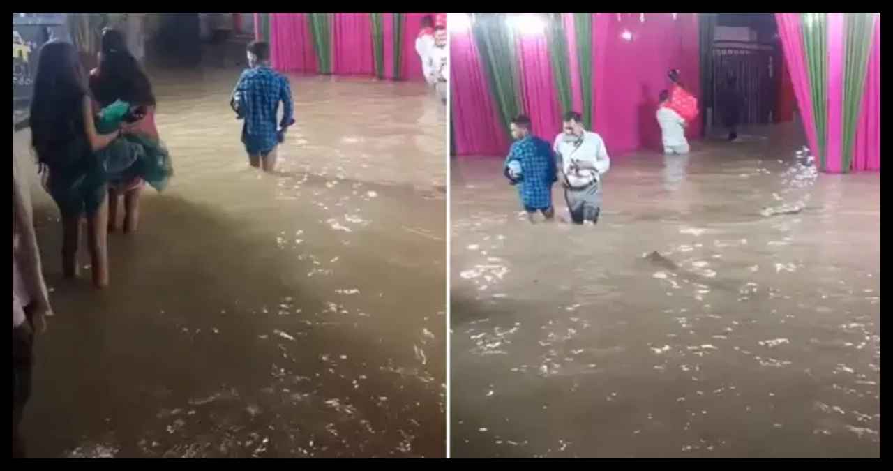 ओ भाई साहब!! शादी के खाने के लिए डूबने के लिए तैयार है लोग, देखें बारातियों का अजीब Viral Video