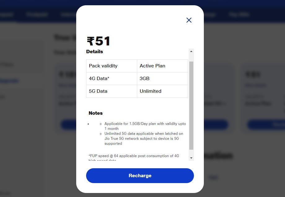 Jio free 5G Plan