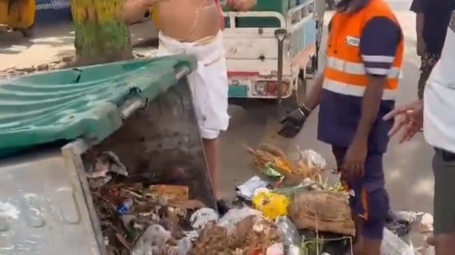 diamond necklace in the trash