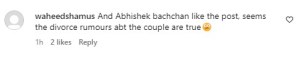 Abhishek Bachchan Likes Divorce Post