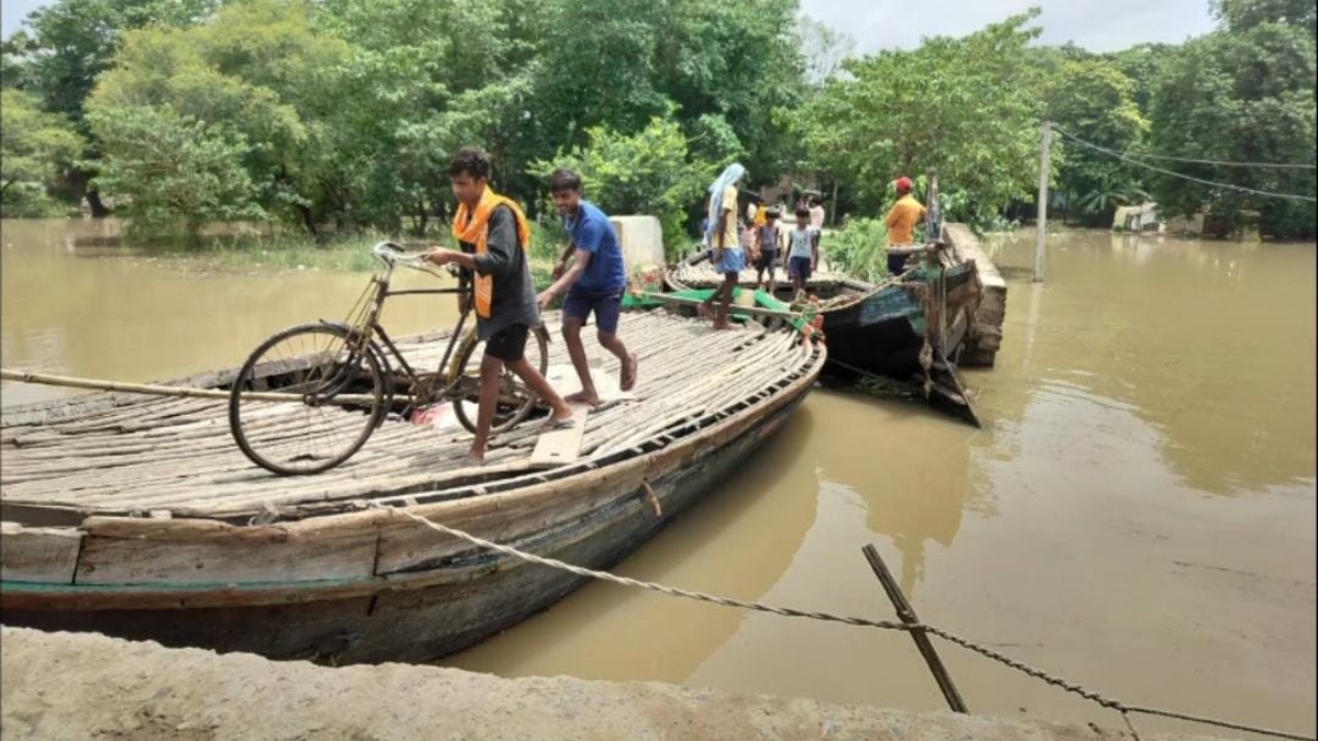 Bridge Washed Away in Vaishali Bihar