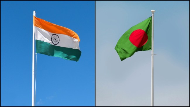 India Bangladesh Flags India Bangladesh Flags