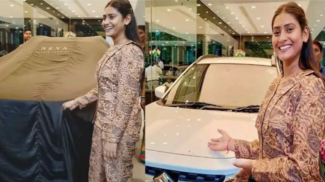 Shivani Kumari With New Car Shivani Kumari With New Car