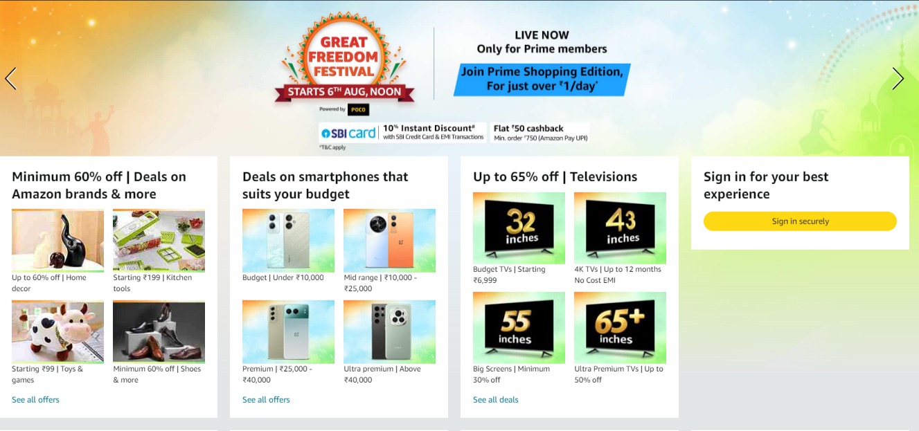 Amazon Great Freedom Festivals