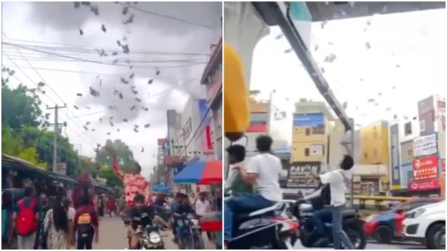 Youtuber Throws Money