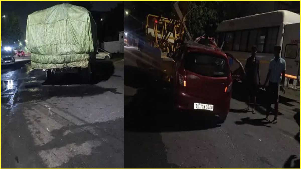 Noida Tractor Car Collision