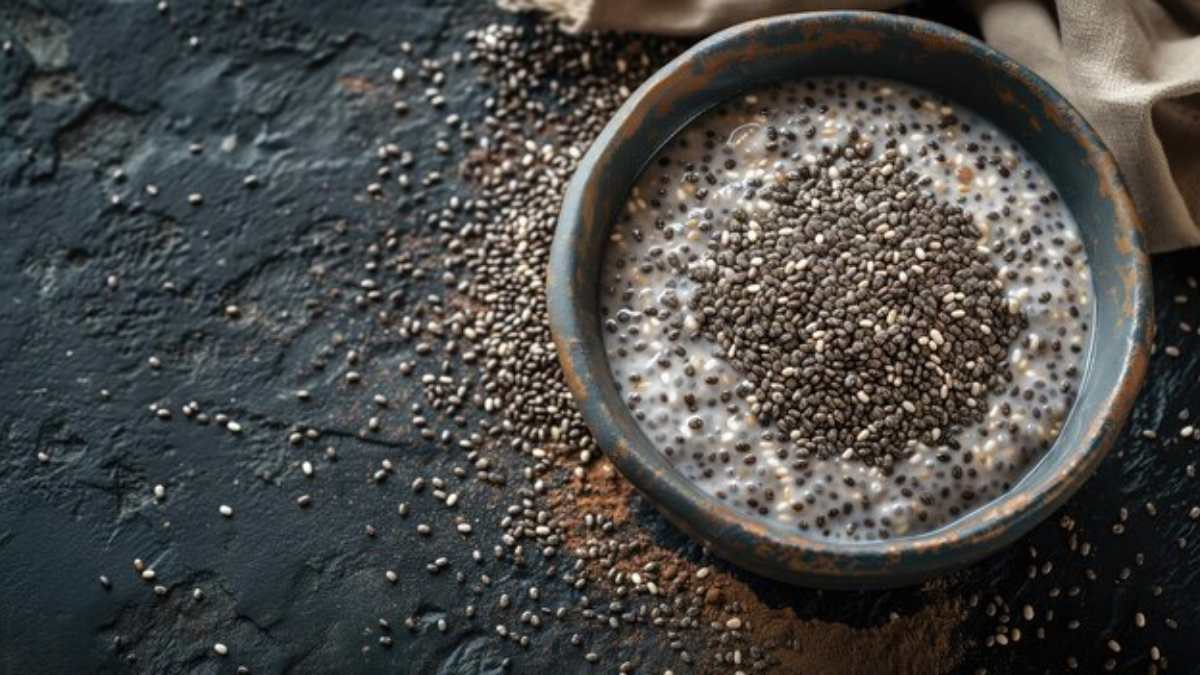 Chia seeds with milk