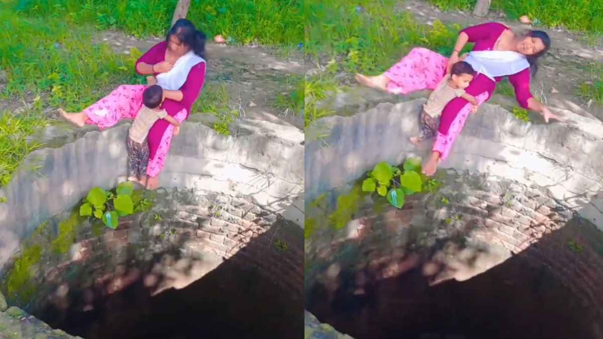 Video: मां ने मासूस की जान दांव पर लगा बनाई रील, एक चूक से चली जाती जान