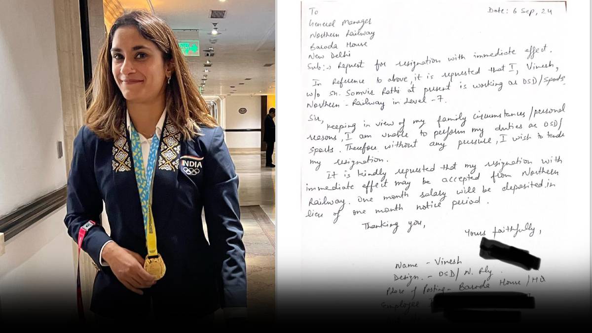 Vinesh Phogat resigns from Indian Railways