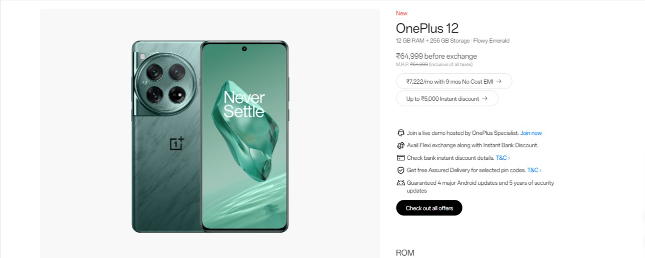 Diwali Sale Discount Offer on OnePlus 12