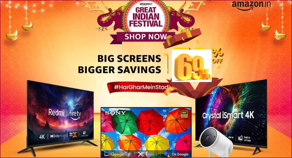 Amazon Great Indian Festival: 55 इंच के Smart TV पर 69% तक छूट, जल्दी करें; खरीदने की मची है लूट!